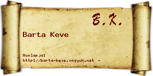 Barta Keve névjegykártya