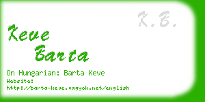 keve barta business card